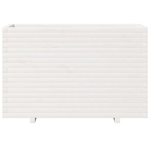 Jardinieră Grădină Albă - Lemn Masiv de Pin - 110x40x72,5 cm