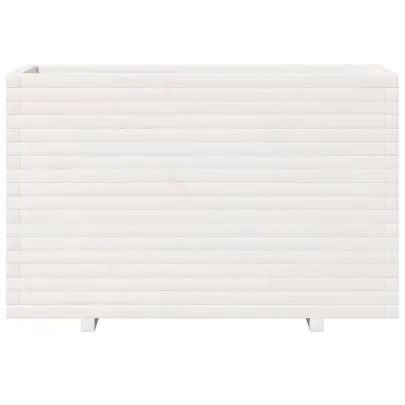 Jardinieră Grădină Albă - Lemn Masiv de Pin - 110x40x72,5 cm