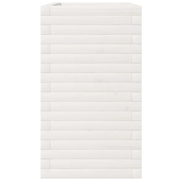 Jardinieră Grădină Albă - Lemn Masiv de Pin - 110x40x72,5 cm