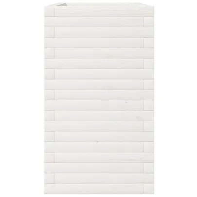 Jardinieră Grădină Albă - Lemn Masiv de Pin - 110x40x72,5 cm