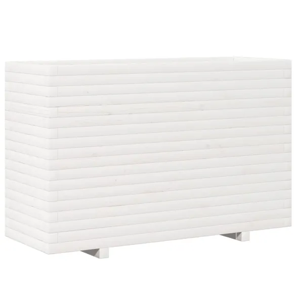 Jardinieră Grădină Albă - Lemn Masiv de Pin - 110x40x72,5 cm