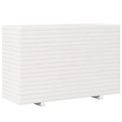 Jardinieră Grădină Albă - Lemn Masiv de Pin - 110x40x72,5 cm