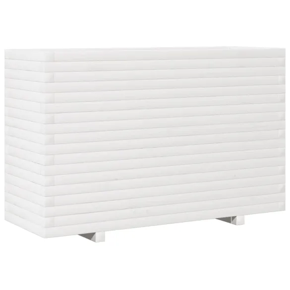 Jardinieră Grădină Albă - Lemn Masiv de Pin - 110x40x72 cm