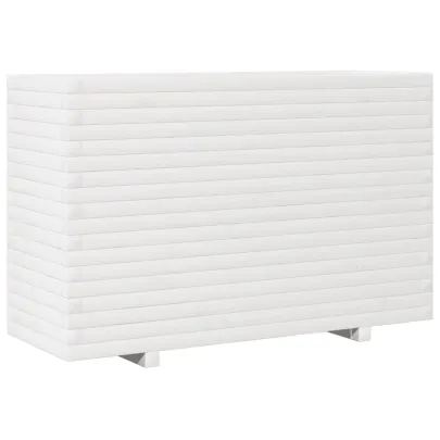 Jardinieră Grădină Albă - Lemn Masiv de Pin - 110x40x72 cm