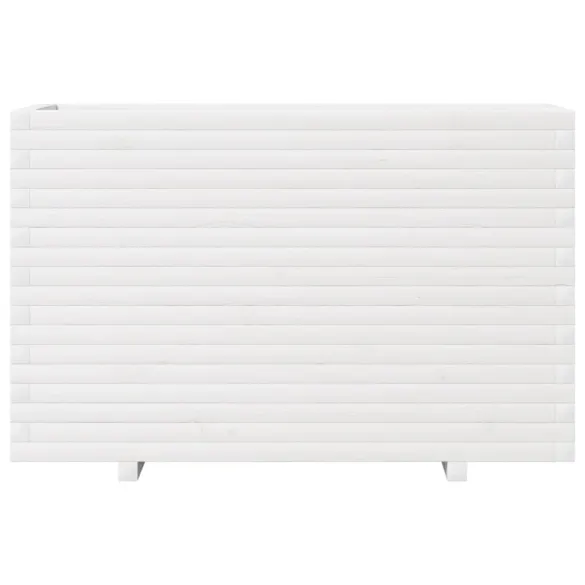 Jardinieră Grădină Albă - Lemn Masiv de Pin - 110x40x72 cm