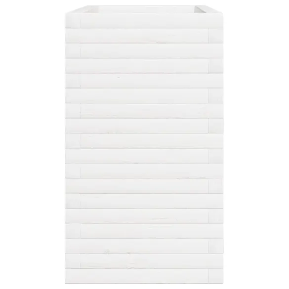 Jardinieră Grădină Albă - Lemn Masiv de Pin - 110x40x72 cm