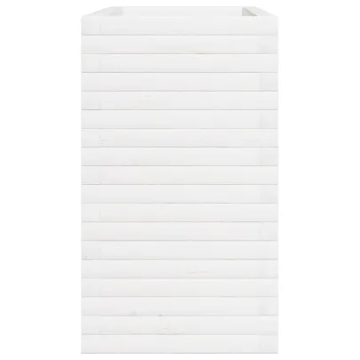 Jardinieră Grădină Albă - Lemn Masiv de Pin - 110x40x72 cm