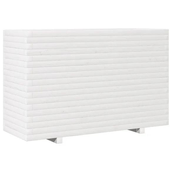 Jardinieră Grădină Albă - Lemn Masiv de Pin - 110x40x72 cm