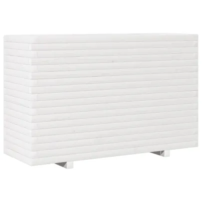 Jardinieră Grădină Albă - Lemn Masiv de Pin - 110x40x72 cm