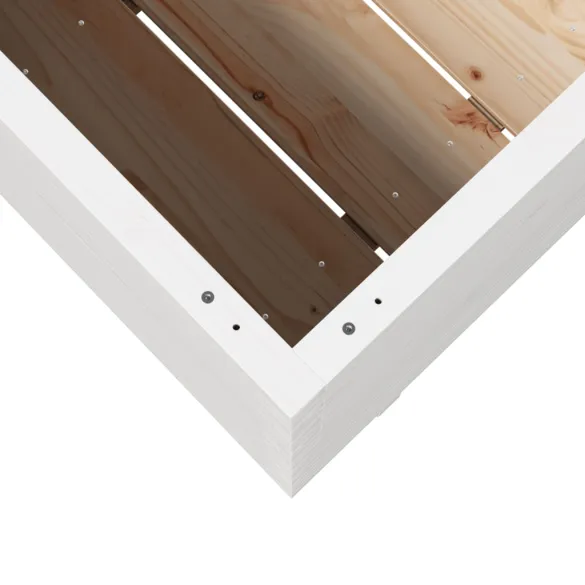 Jardinieră Grădină Albă - Lemn Masiv de Pin - 110x40x72 cm