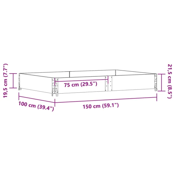 Jardinieră Lemn Pin 150x100 cm - Livrare Gratuită