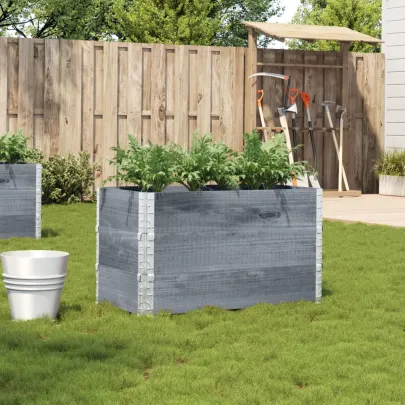 Jardinieră Grădină Gri - Lemn Masiv Pin 100x50 cm | Livrare Gratuită