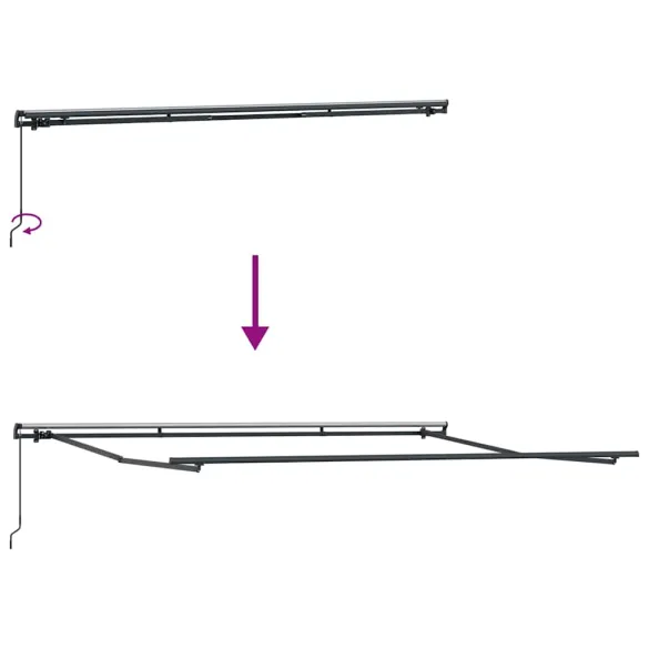Copertină retractabilă manual vișiniu 500x300 cm