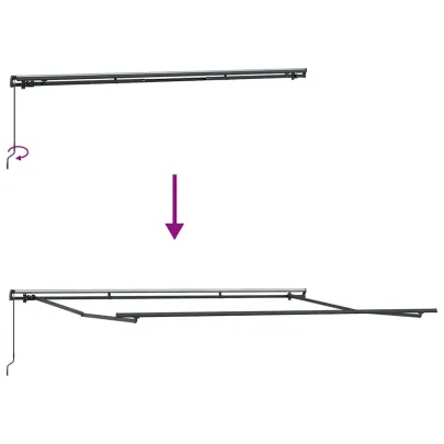 Copertină retractabilă manual vișiniu 500x300 cm