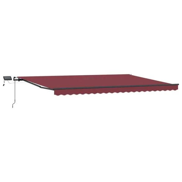 Copertină Retractabilă Manuală cu LED-uri - Vișiniu 500x300 cm