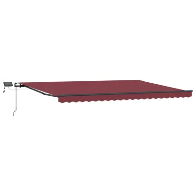 Copertină Retractabilă Manuală cu LED-uri - Vișiniu 500x300 cm
