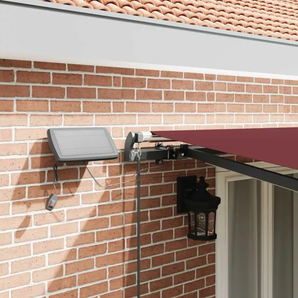 Copertină Retractabilă Manuală cu LED-uri - Vișiniu 500x300 cm