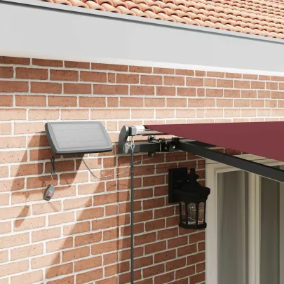 Copertină Retractabilă Manuală cu LED-uri - Vișiniu 500x300 cm
