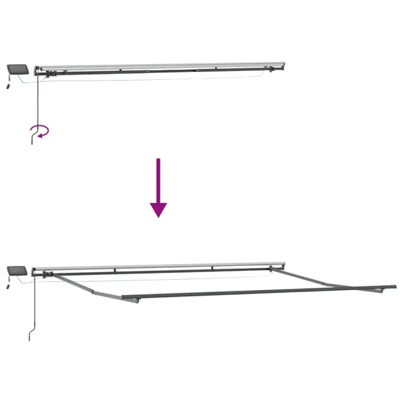 Copertină Retractabilă Manuală cu LED-uri - Vișiniu 500x300 cm