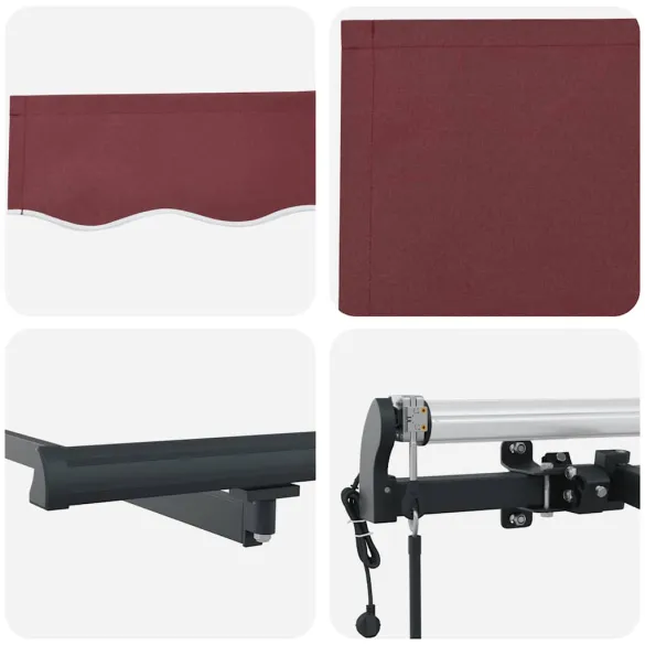 Copertină Automată Retractabilă Vișiniu 500x300 cm