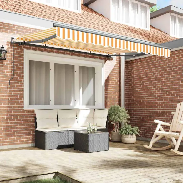 Cortină Retractabilă Exterior Galben-Alb 250x200 cm