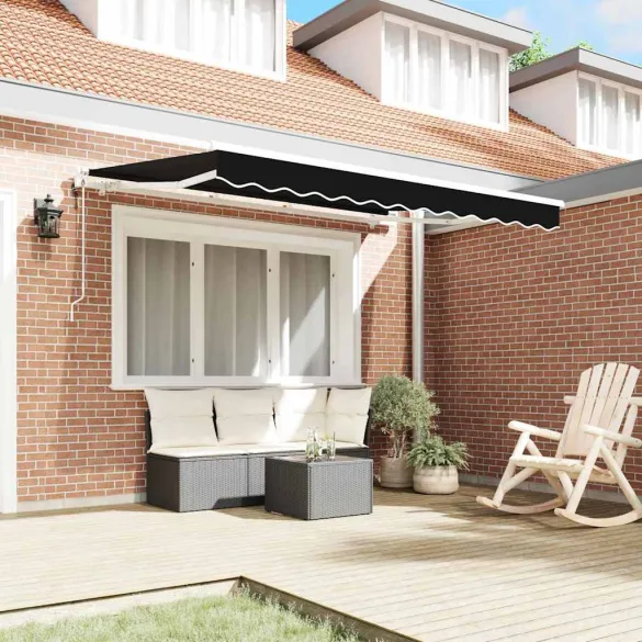 Cortină Retractabilă Negru 250x200 cm - Poliester și Aluminiu