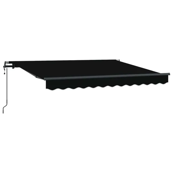 Cortină Retractabilă 250x200 cm Negru - Poliester & Aluminiu