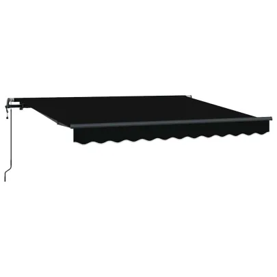 Cortină Retractabilă 250x200 cm Negru - Poliester & Aluminiu