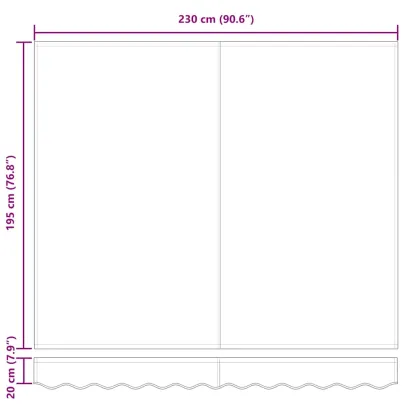 Cortină Retractabilă Verde-Alb 250x200 cm - Livrare Gratuită