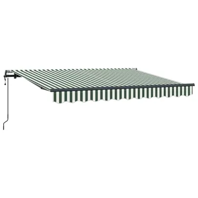 Cortină Retractabilă Verde-Alb 250x200 cm - Ușoară și Rezistentă