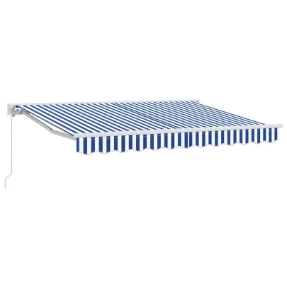 Cortină Retractabilă Manuală 300x200 cm - Albastru/Alb | Livrare Gratuită