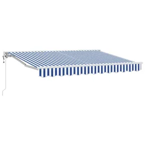 Cortină Retractabilă Manuală 300x200 cm - Albastru/Alb | Livrare Gratuită 2