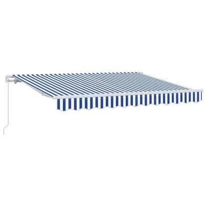 Cortină Retractabilă Exterioară Albastru-Alb 300x200 cm