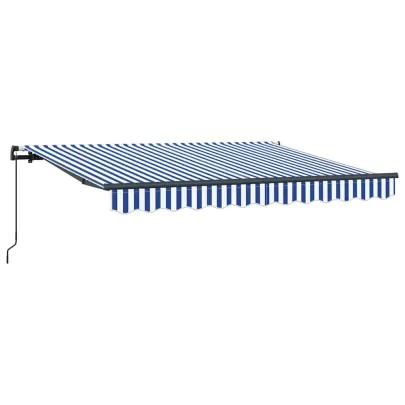 Cortină Retractabilă Exterior Albastru-Alb 300x200 cm