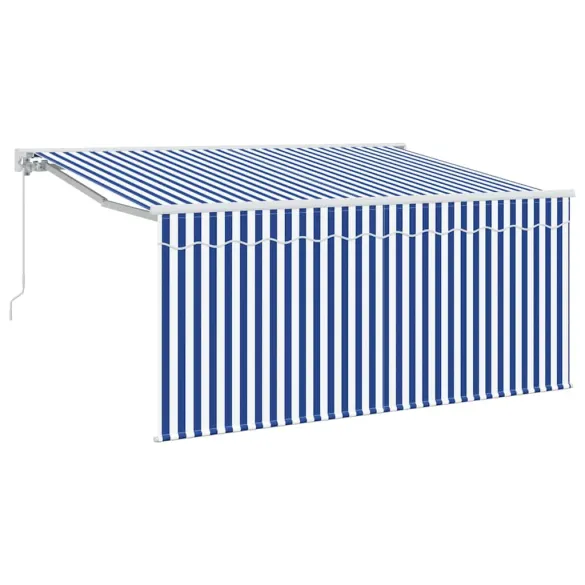 Cortină Retractabilă Exterior 300x200 cm - Albastru și Alb