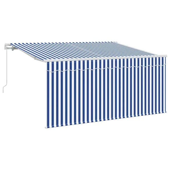 Cortină Retractabilă 300x200 cm - Albastru și Alb | Livrare Gratuită