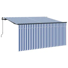 Cortină Retractabilă Exterior 300x200 cm - Albastru/Alb 2