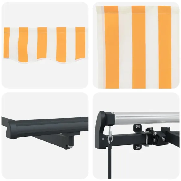 Cortină Retractabilă Galben-Alb 300x200 cm - Umbră Perfectă