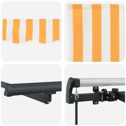 Cortină Retractabilă Galben-Alb 300x200 cm - Umbră Perfectă