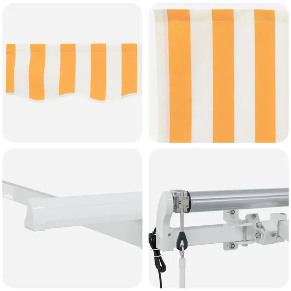 Cortină Retractabilă Exterior Galben-Alb 300x200 cm