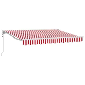 Cortină Retractabilă Manuală Roșu-Alb 300x200 cm | Umbră 2