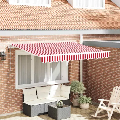 Cortină Retractabilă Roșu-Alb 300x200 cm - Umbră Perfectă