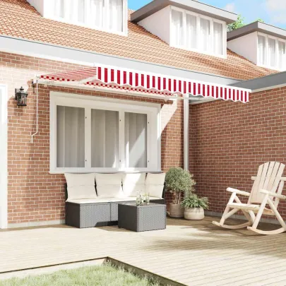 Cortină Retractabilă Roșu-Alb 300x200 cm - Umbră Perfectă