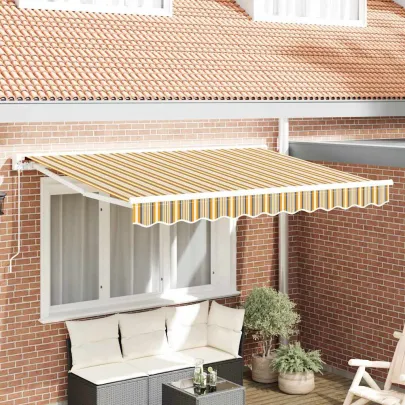 Cortină Retractabilă Dungă Multicolor 300x200 cm - Umbră Ajustabilă