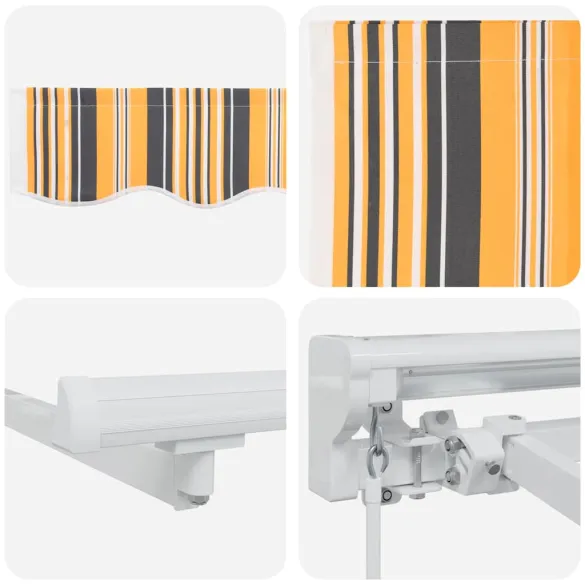 Cortină Retractabilă Dungă Multicolor 300x200 cm - Umbră Ajustabilă