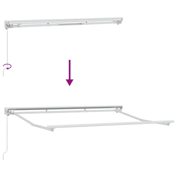 Cortină Retractabilă Dungă Multicolor 300x200 cm - Umbră Ajustabilă