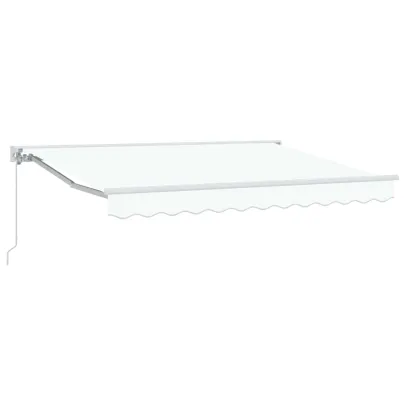 Cortină Retractabilă Manuală Albă 300x200 cm - Umbră Ajustabilă