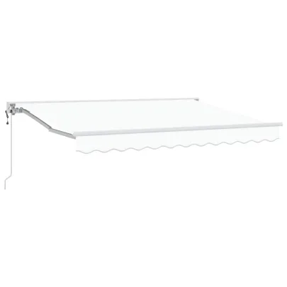 Cortină Retractabilă Manuală Albă 300x200 cm - Umbră Ajustabilă