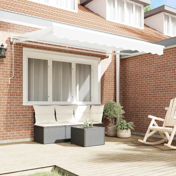 Cortină Retractabilă Manuală Albă 300x200 cm - Umbră Ajustabilă