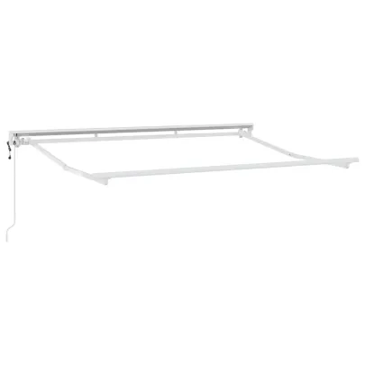 Cortină Retractabilă Manuală Albă 300x200 cm - Umbră Ajustabilă